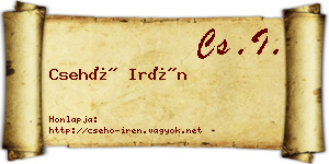 Csehó Irén névjegykártya