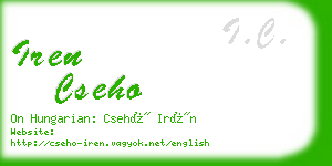 iren cseho business card